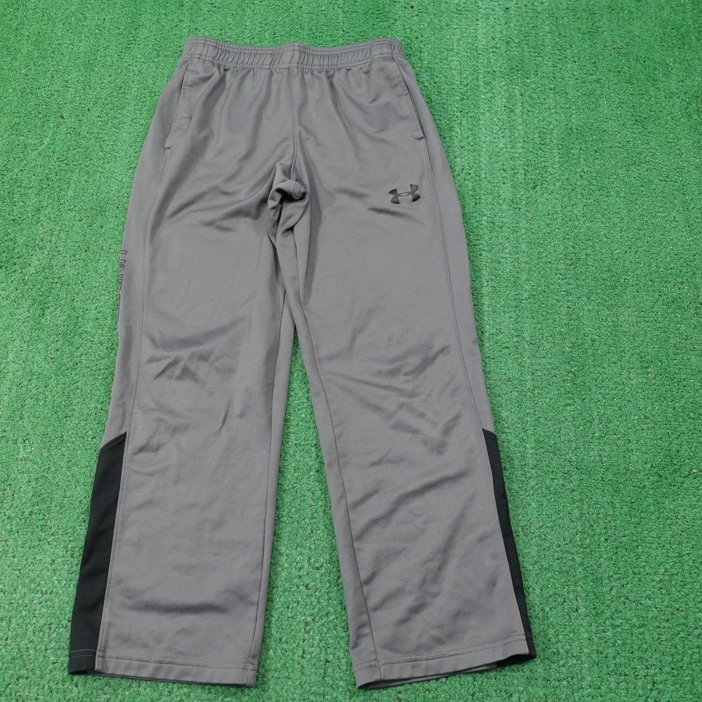 Under Armour Pants Youth Kids M YMD Gray Track Pants Drawstring 100% Polyester